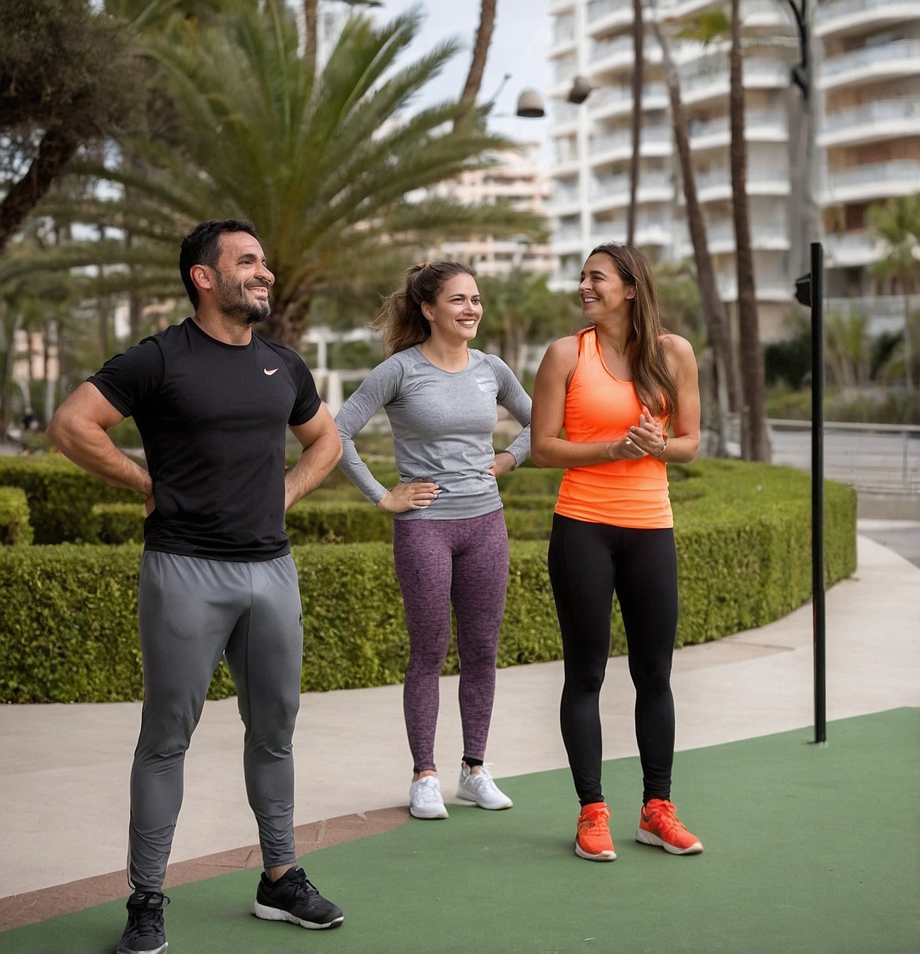 Grupo disfrutando de una sesión de fitness.